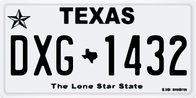 TX license plate DXG1432