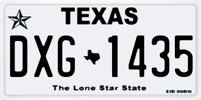 TX license plate DXG1435