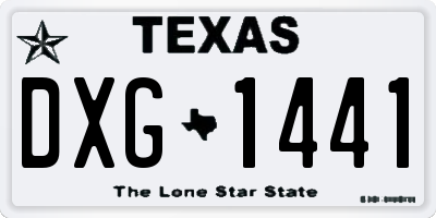 TX license plate DXG1441