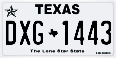 TX license plate DXG1443