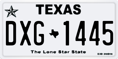 TX license plate DXG1445