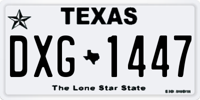 TX license plate DXG1447