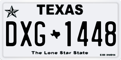 TX license plate DXG1448