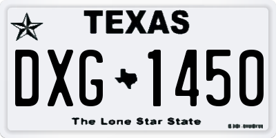 TX license plate DXG1450
