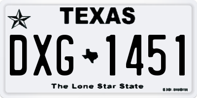 TX license plate DXG1451