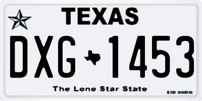 TX license plate DXG1453