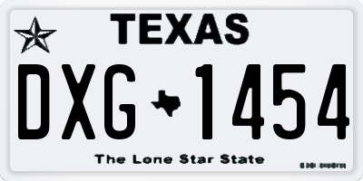 TX license plate DXG1454