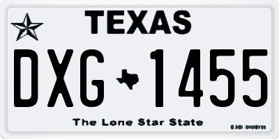 TX license plate DXG1455