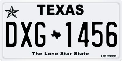 TX license plate DXG1456