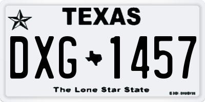 TX license plate DXG1457