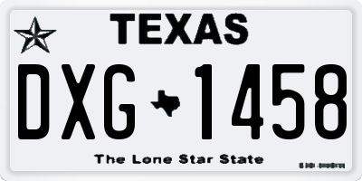 TX license plate DXG1458