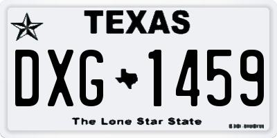 TX license plate DXG1459
