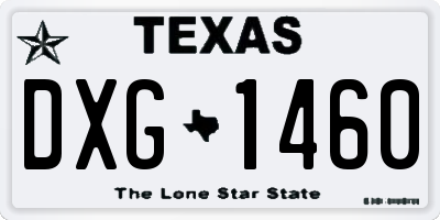 TX license plate DXG1460
