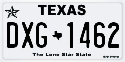 TX license plate DXG1462