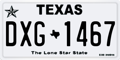 TX license plate DXG1467