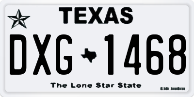 TX license plate DXG1468