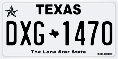 TX license plate DXG1470