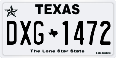 TX license plate DXG1472