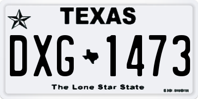 TX license plate DXG1473
