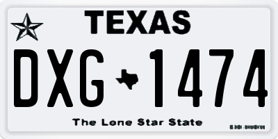 TX license plate DXG1474