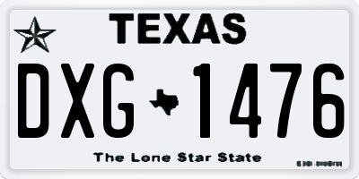 TX license plate DXG1476