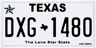 TX license plate DXG1480