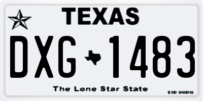 TX license plate DXG1483