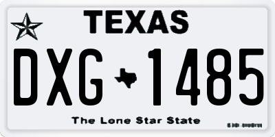 TX license plate DXG1485