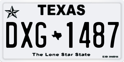 TX license plate DXG1487