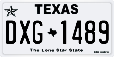 TX license plate DXG1489