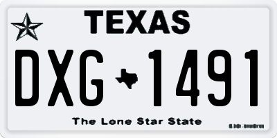 TX license plate DXG1491