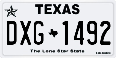 TX license plate DXG1492