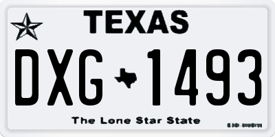 TX license plate DXG1493