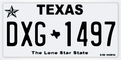 TX license plate DXG1497