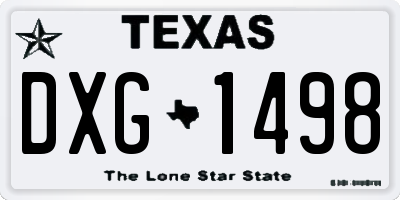 TX license plate DXG1498