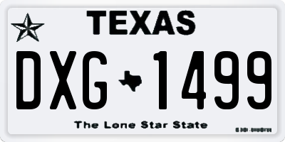 TX license plate DXG1499