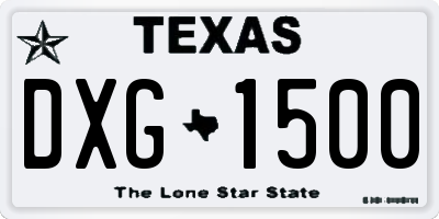 TX license plate DXG1500