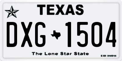 TX license plate DXG1504