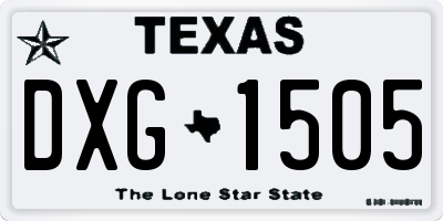 TX license plate DXG1505