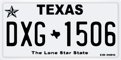 TX license plate DXG1506