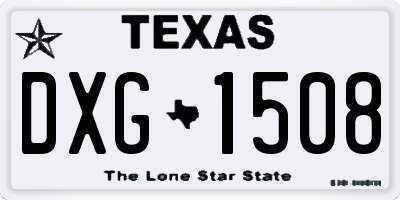 TX license plate DXG1508