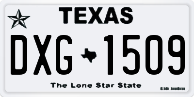 TX license plate DXG1509