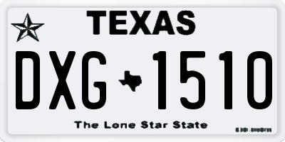 TX license plate DXG1510