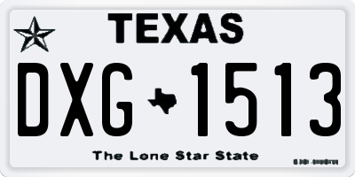TX license plate DXG1513