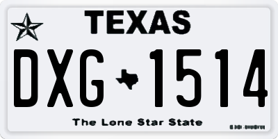 TX license plate DXG1514