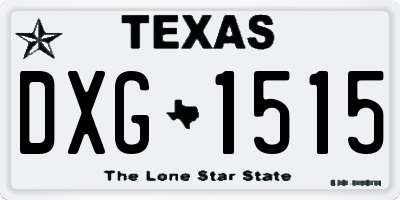 TX license plate DXG1515