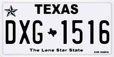 TX license plate DXG1516