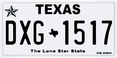 TX license plate DXG1517