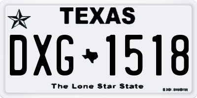 TX license plate DXG1518