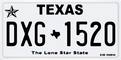 TX license plate DXG1520